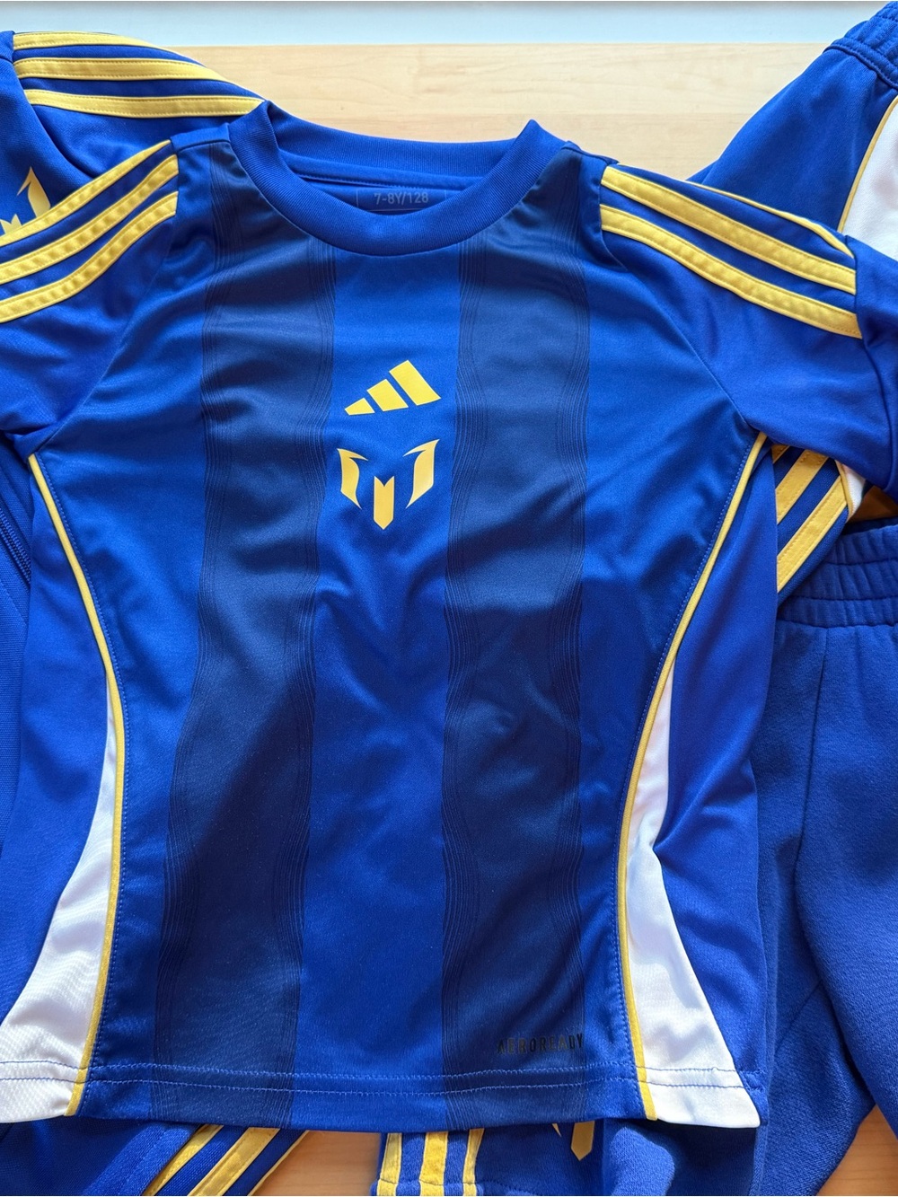 adidas Messi Blue and Yellow Kids Matching Set